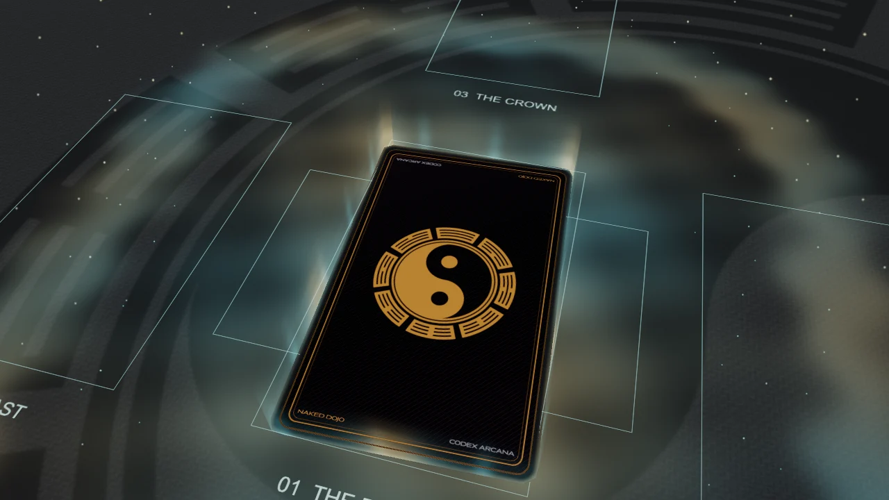 Cards being placed on the round Dojo table.
